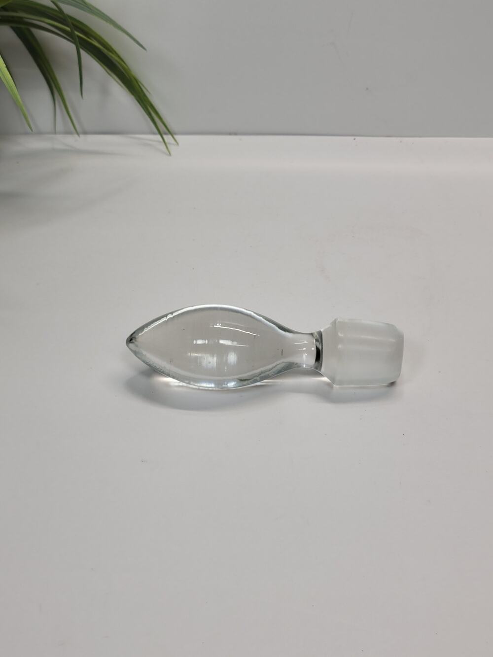 Vintage Clear Glass Teardrop Decanter Stopper Replacement Bottle Plug 5 Inches